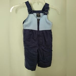 Toddler Infant 18 Month Blue One Piece Full Zip Snow Suit Bib‎ Wint